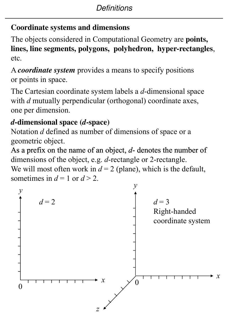 Math Point System Coordinate Systems and Basic Geometric Objects - Computational Geometry ...