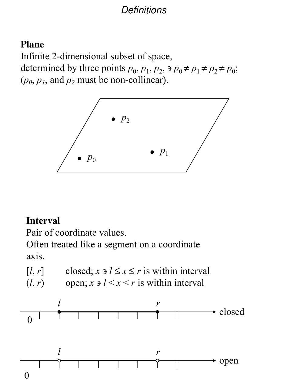 Interval Geometry Definition Coordinate Systems and Basic Geometric Objects - Computational Geometry ...